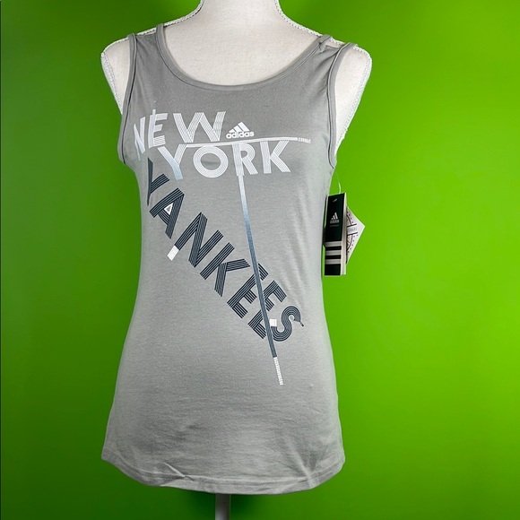 Adidas Women's Gray New York Yankees Tank Top - Picture 1 of 3
